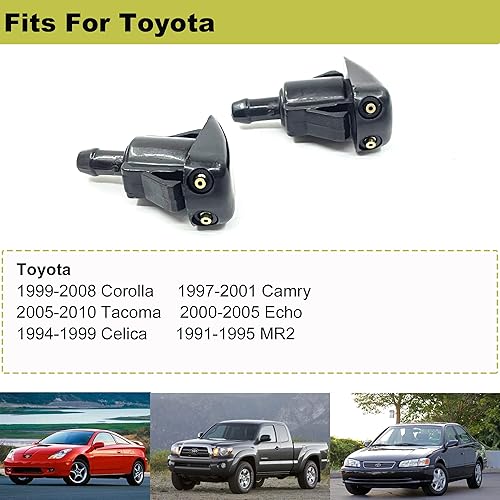 Miniatura 2 de Paquete de 2 boquillas de limpiaparabrisas compatibles con Toyota Corolla, Toyota Camry, Toyota Tacoma, Toyota Echo, Toyota Celica, Toyota MR2