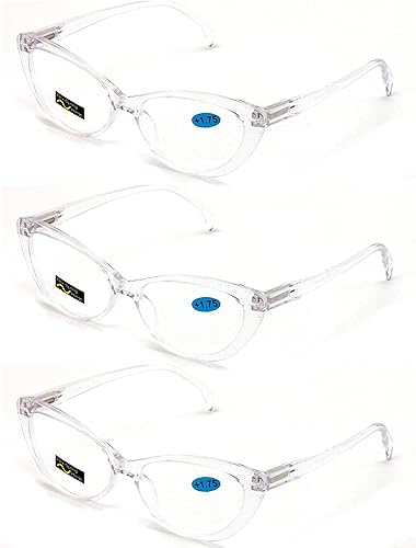 Miniatura 9 de V.W.E. 3 pares de lentes de lectura de moda con diseño floral translúcido y transparente