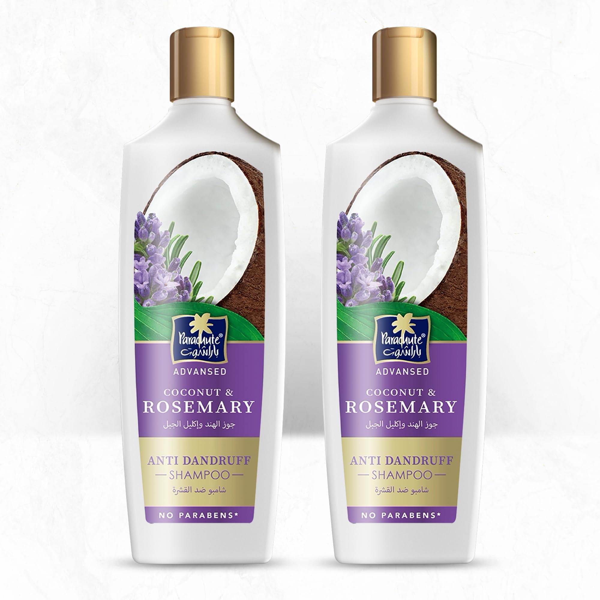 Parachute Advansed Anti-Dandruff Shampoo with Rosemary & Coconut, Nourishes Hair & Detoxes Scalp, Fights Stubborn Dandruff, 0% Harmful Chemicals, 340ml (Pack of 2)