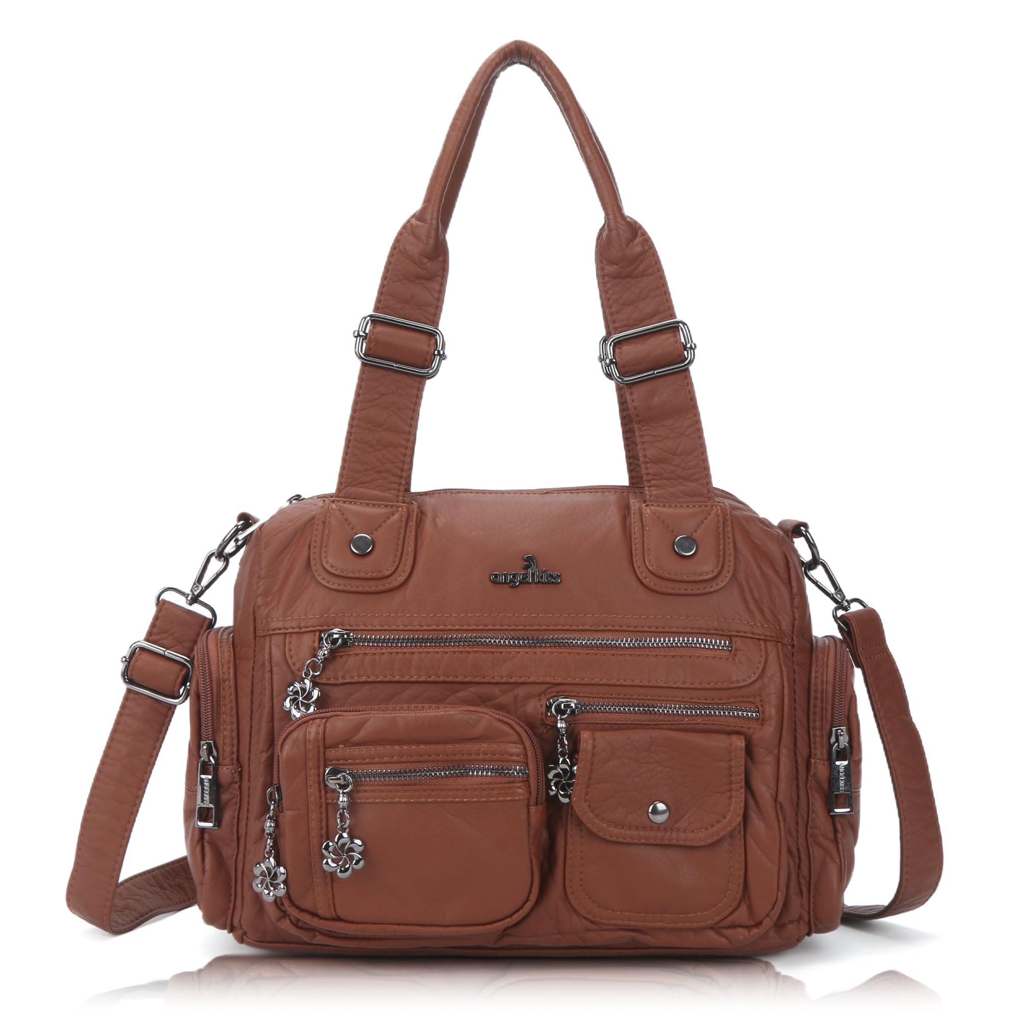 Angel Kiss Bolsos grandes para mujer, con múltiples bolsillos, bolso de mano para mujer, bolso de mano de piel suave