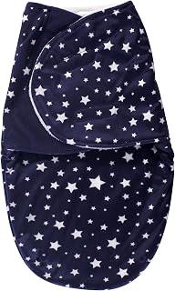 Hudson Baby Unisex Baby Plush Swaddle Wrap, Navy Star, 0-3 Months