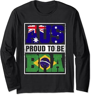 Proud Australian Brazilian Mix Australia and Brazil Heritage Long Sleeve T-Shirt