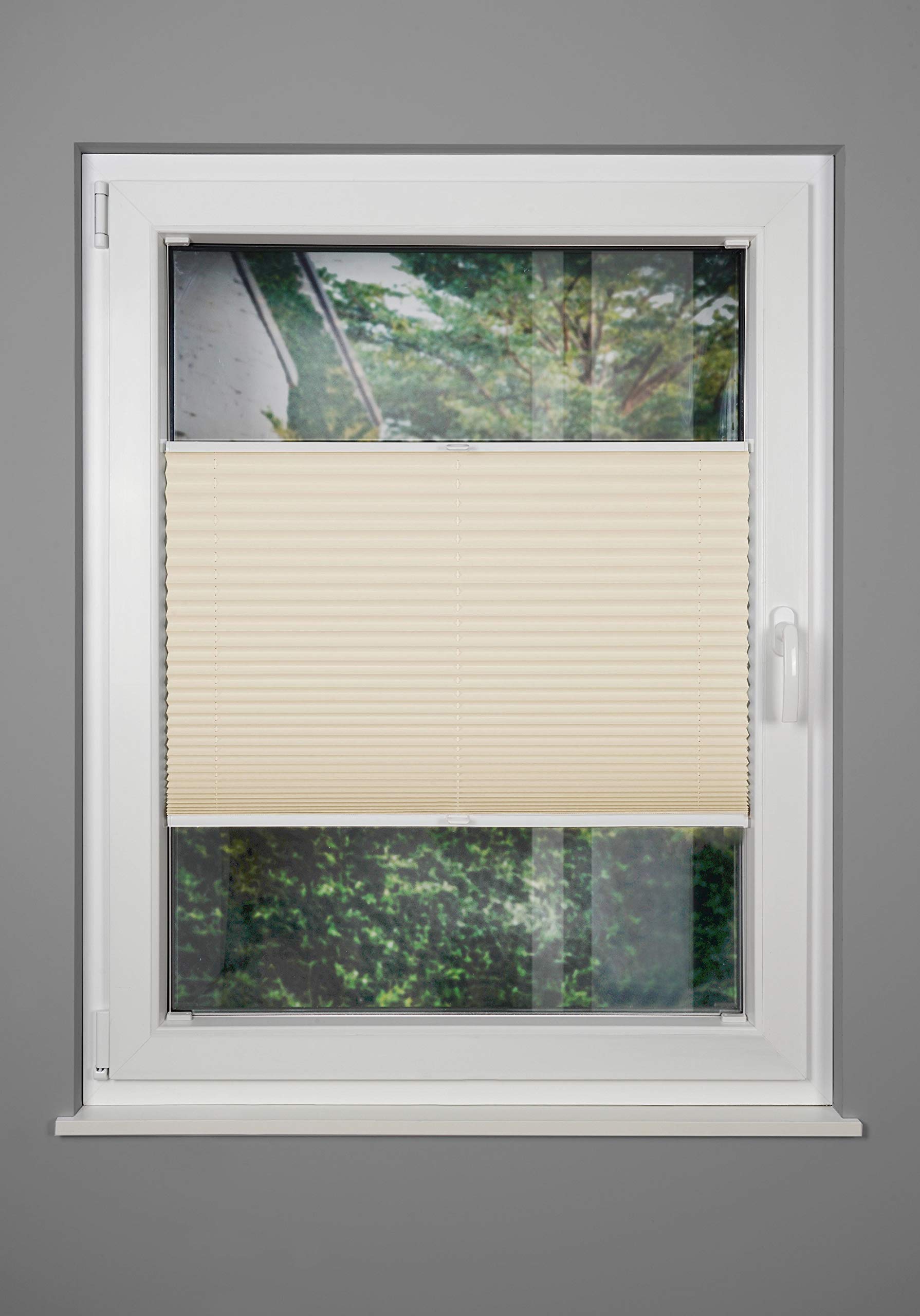 Plissee nach maß Plissee mit Bohren 22 Farben Schalosien Fenster innen Faltrollos für Fenster Sicht- und Sonnenschutz Rollo für Fenster mit Bohren Hellapricot B: 141-150 cm, H: 201-250 cm