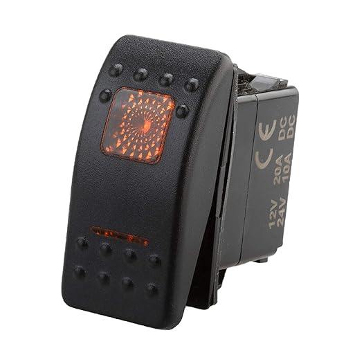Miniatura 9 de Amarine Made Interruptor basculante impermeable de 12 V 20 A, interruptor de 2 posiciones, barco, DPDT, 7 pines con 2 luces LED