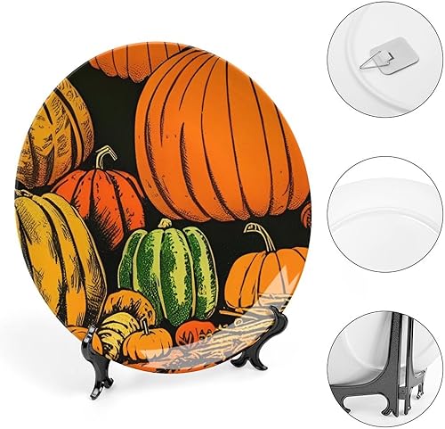 Miniatura 4 de Platos decorativos de calabazas grandes de Acción de Gracias, platos de cerámica para decoración del hogar, platos de cena de temporada de otoño