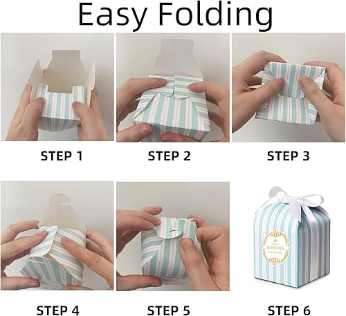 Miniatura 5 de Cajas grises de recuerdo de fiesta, paquete de 50 unidades de 4.5 x 3.15 x 3.15 pulgadas, cajas de regalo para cumpleaños, bodas, baby shower,