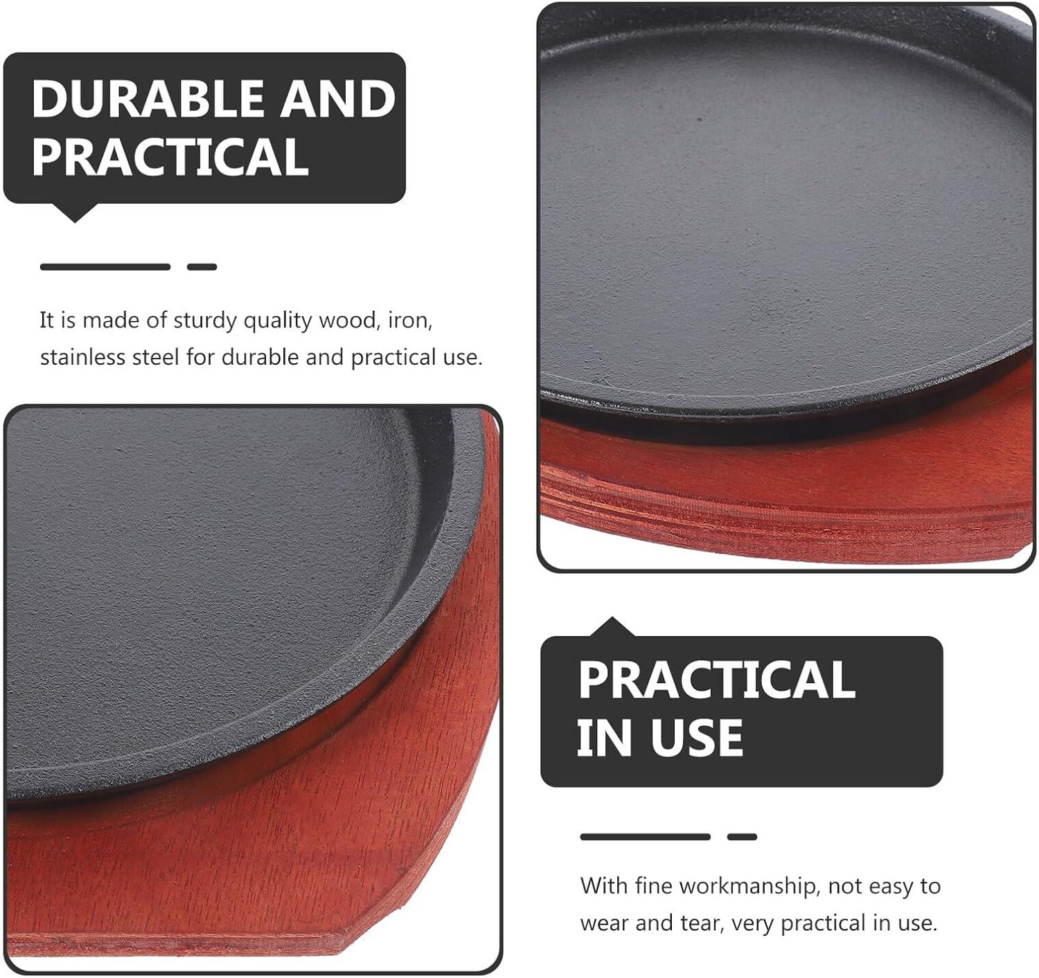 Healifty Non-stick round Grill Pan 22cm, Practical Steak Frying Pan for Home Cooking and Convenient Grilling