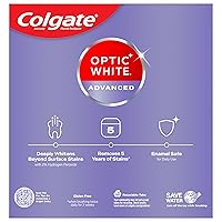 Vista 11 de Colgate Optic White Advanced - Pasta de dientes con peróxido de hidrógeno, paquete de pasta dental blanqueadora, fórmula segura para esmalte, ayuda