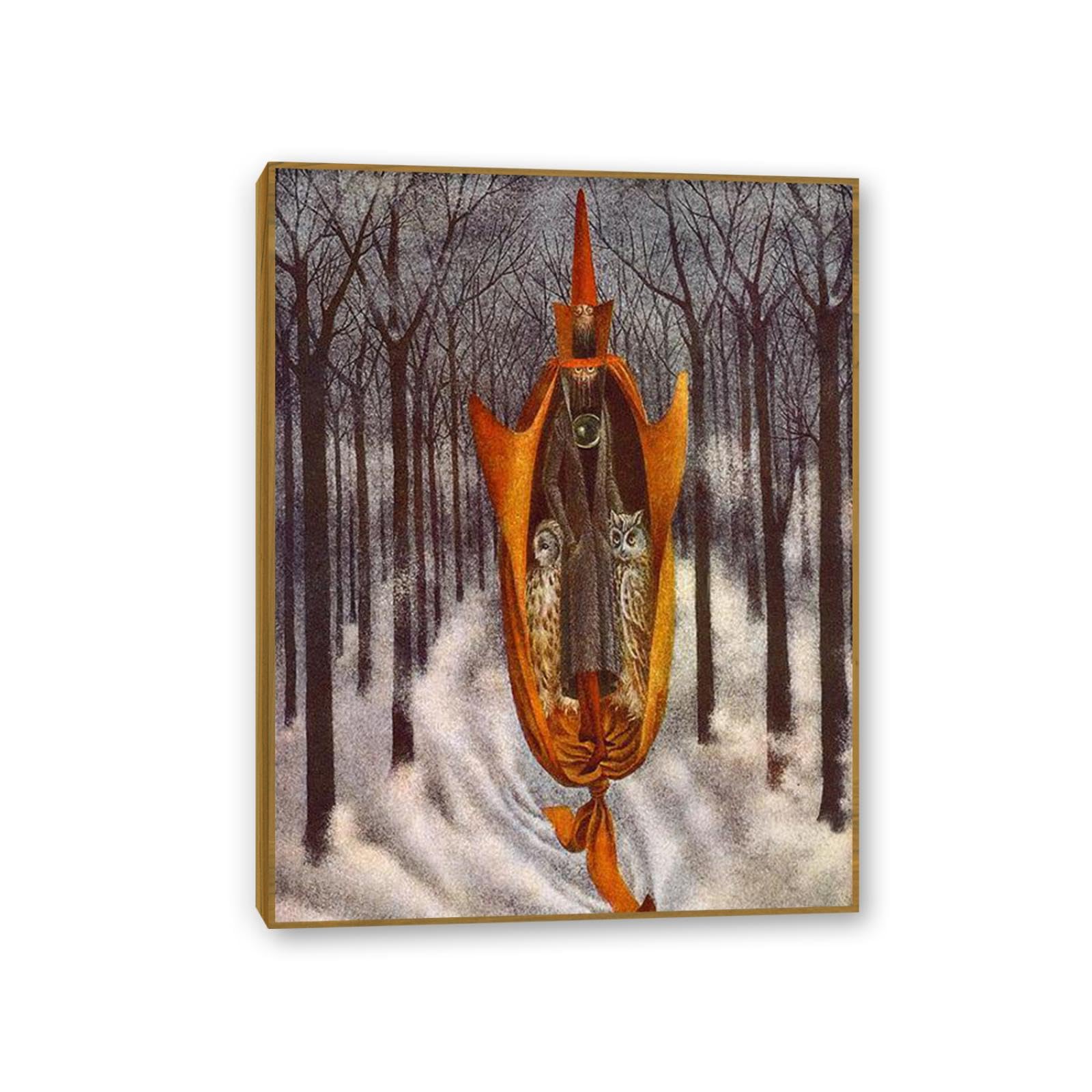 MYCGGDGH Remedios Varo Canvas Wall Art Reproductions of Famous Paintings Quiador Posters Remedios Varo Print Wall Decor for Living Room Bedroom Home Decor 80x60cm(32x24in) Teak frame