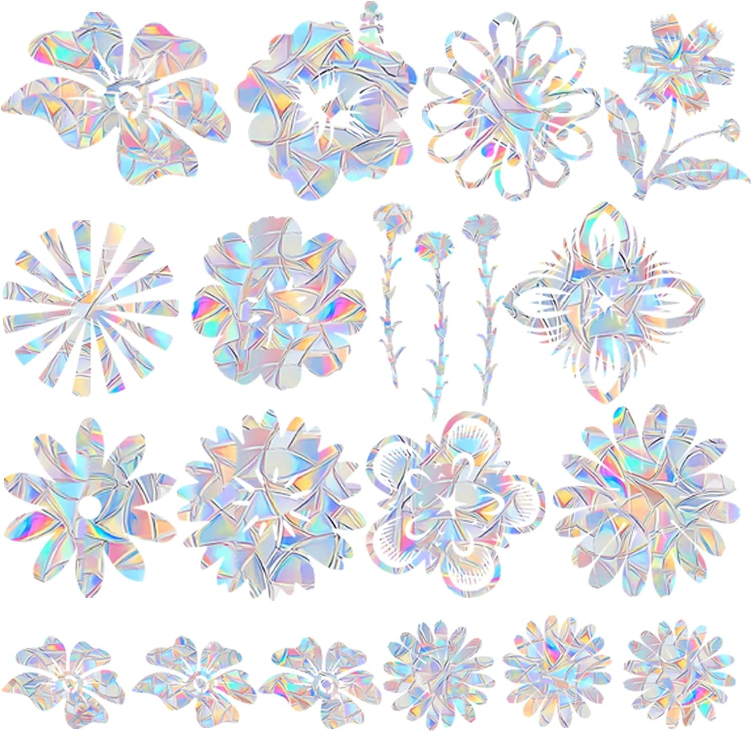 18 Pieces Flower Window Decals for Bird Strikes Anti