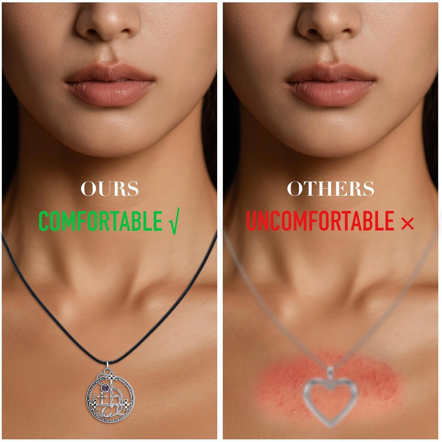 Lilith Necklace for Women Sterling Silver Cross Necklace Purple Sigil Of Lilith Pendant Sun and Moon Jewelry Gifts Men - Image 6