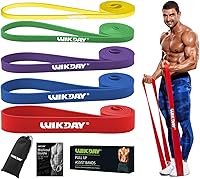 WIKDAY Resistance Bands Set of 5 Pull Up Assistance Bands 8-100lbs Workout Exercise Bands for Stretching Physical Therapy Men Women