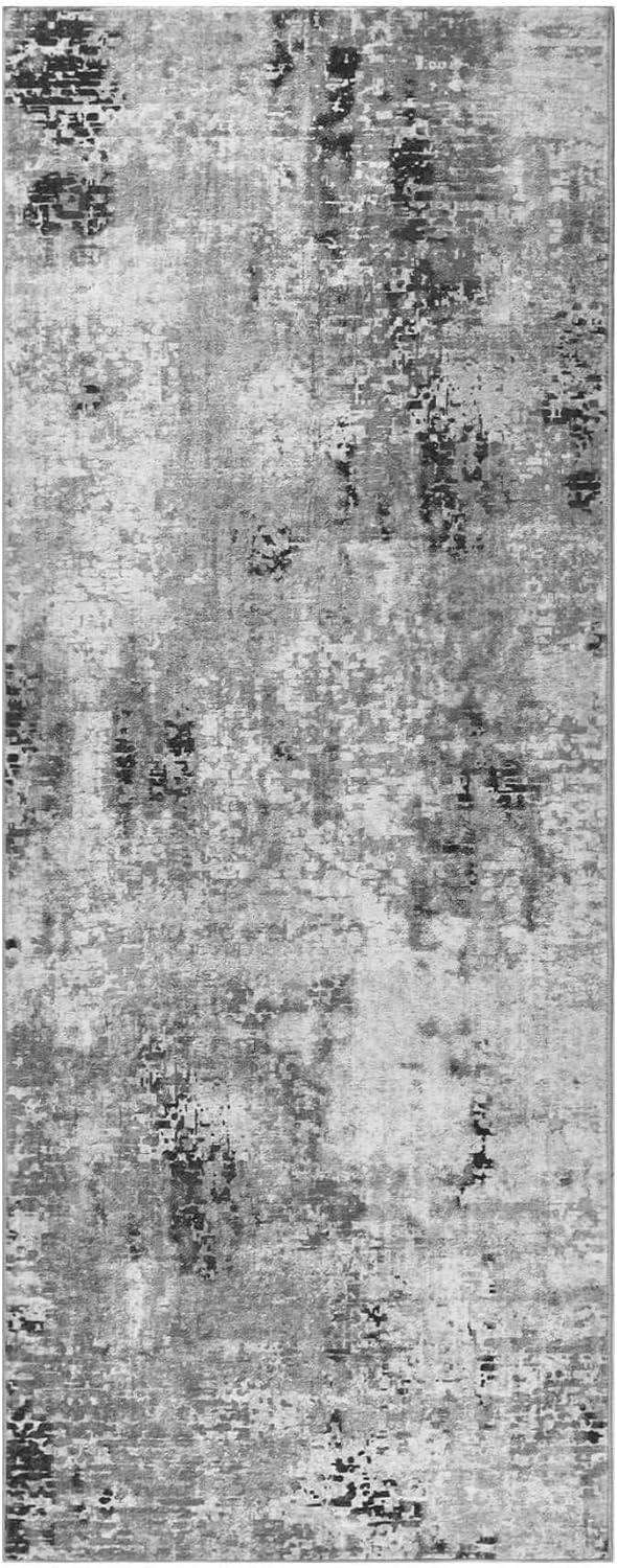 Ompaa Non Slip, Washable, Soft Abstract Long Carpet Runner Rug with Rubber Backing for Hallways, Kitchen, Bedroom, Bathroom, Entryway, Grey, 2x6 ft - Image 8