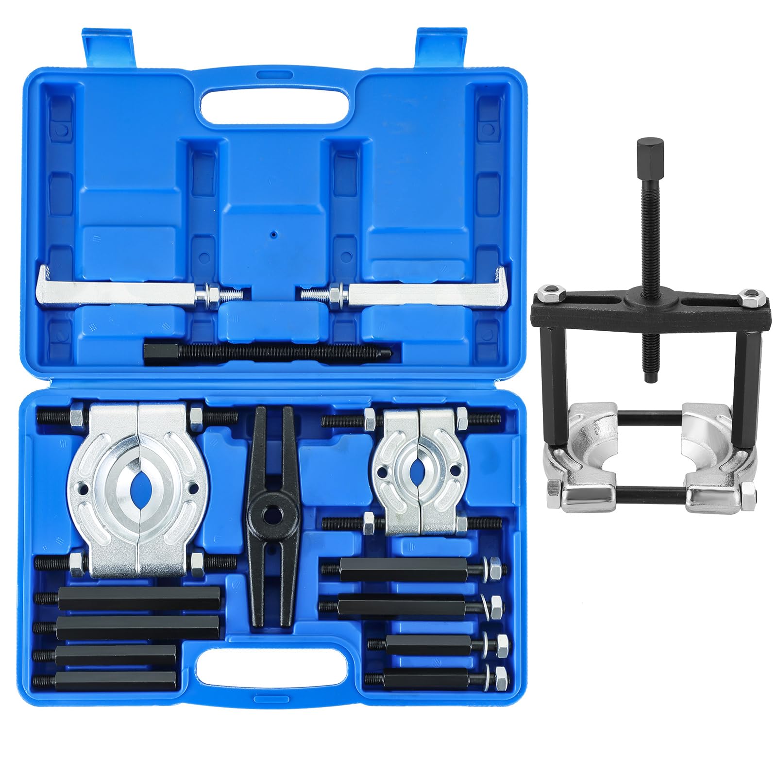 14PCS Bearing Separator Puller Set | Heavy Duty 5-Ton Capacity Bearing Puller Set, Wheel Hub Axle Puller Set, 2" and 3" Bearings Splitters Puller Kit