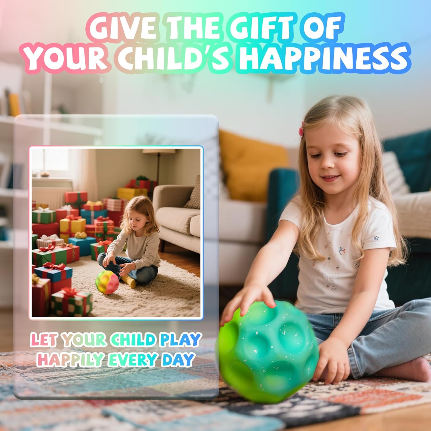 Big Bouncy Ball High Bounce Ball for Kids & Athletes - Sensory Play, Sports Training, Durable 6-Inch Foam Ball - Indoor/Outdoor Active Play, Motor Skills Development, Gym & Recreational