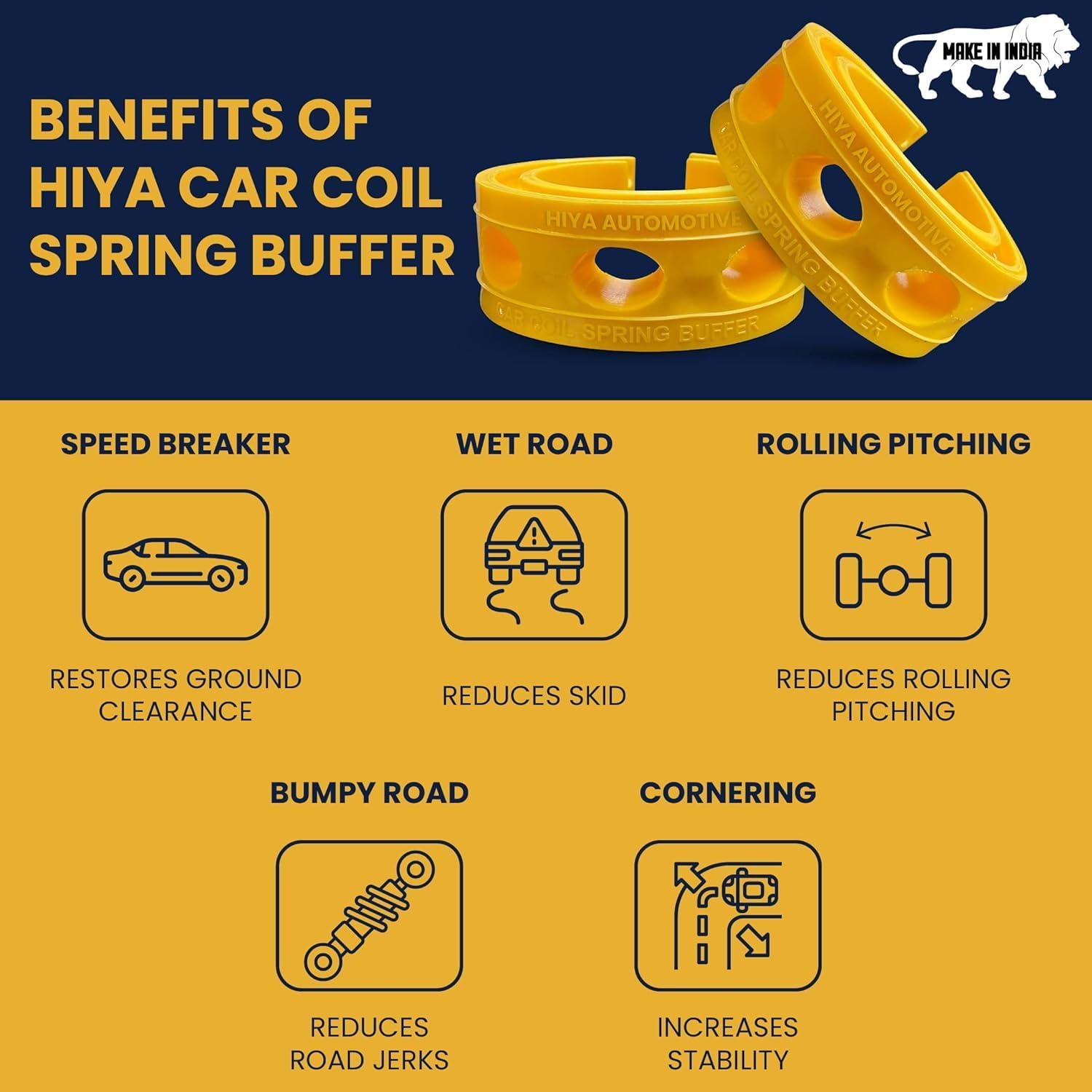 Shock Absorber Spring Rubber Coil Spring Booster Cushion Car Bumper Buffer Power Cushion (Yellow, E Type)