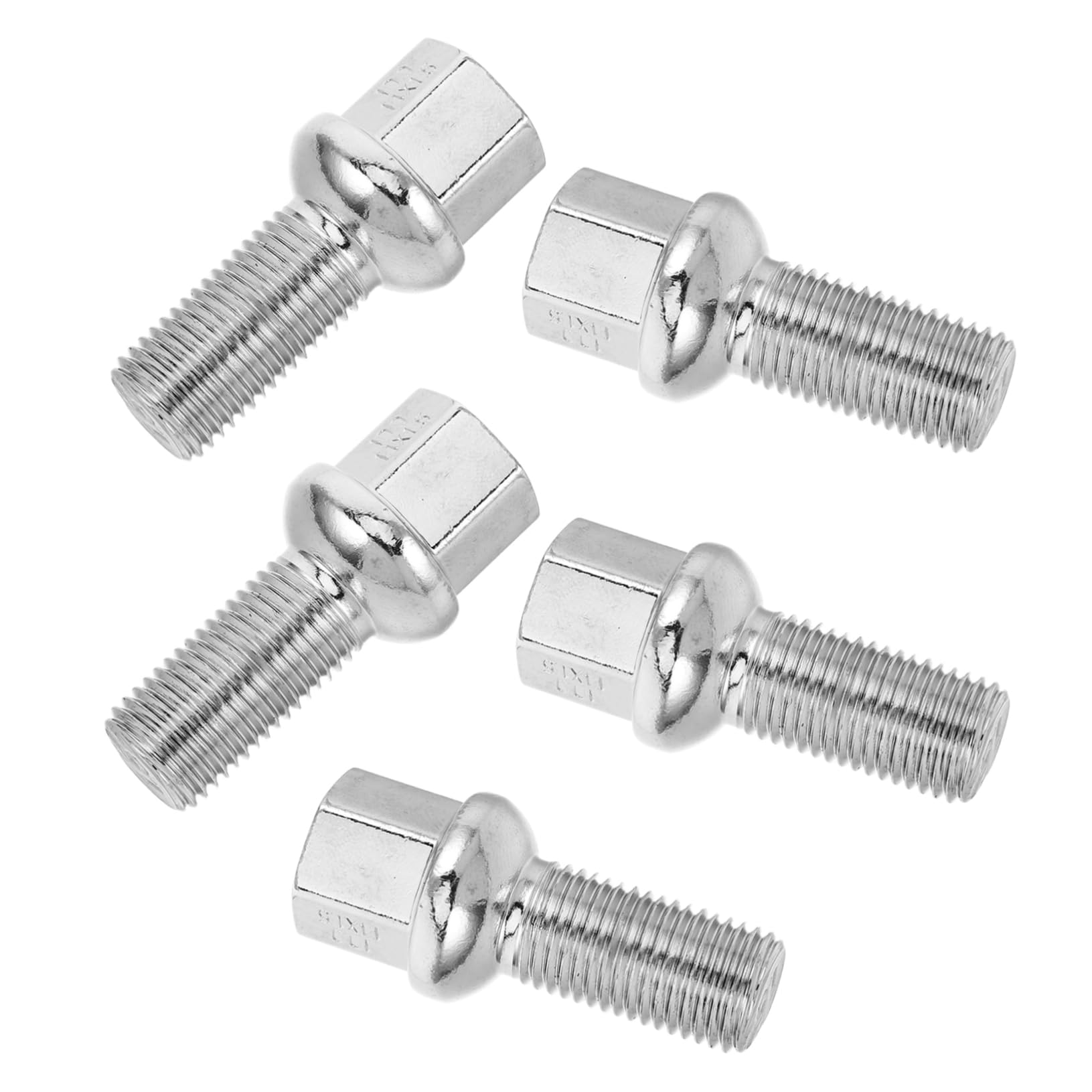 INOOMP 5pcs Car Wheel Bolts - 28 Mm Chrome-Plated Conical and Ball Seat Universal Fit for Hub Mounting Enhanced Stability and Safety