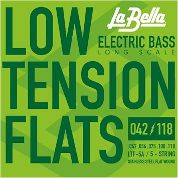 La Bella LTF-5A Low Tension Flats Long Scale Stainless Steel Flat Wound Electric Bass String 42-118