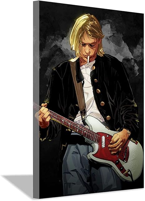 Amazon カートコバーンポスター家の装飾ファッションキャンバス壁ポスターモダンアートリビングルーム寝室部屋の装飾50x70cm x28inch 内枠 ウォールステッカー オンライン通販