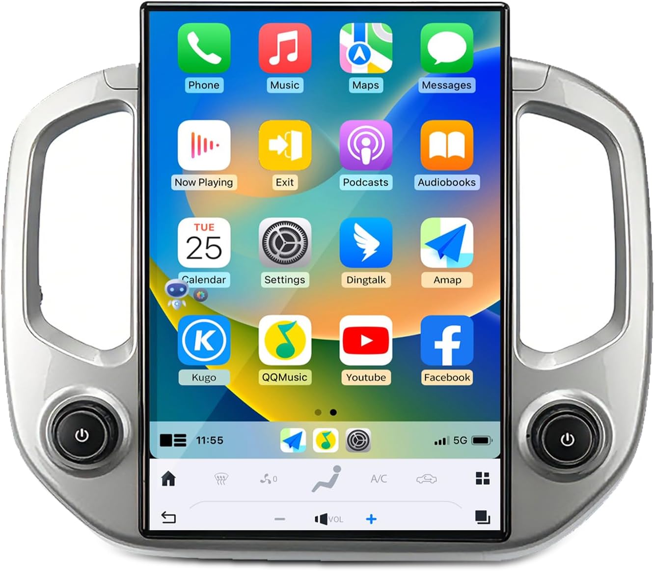 Qualcomm Car Radio for Chevrolet Colorado GMC Canyon 2019-2022 Stereo Replacement Head Unit 14.4 Inch IPS 2K Touch Screen Tesla Style Carplay Android Auto Navigation