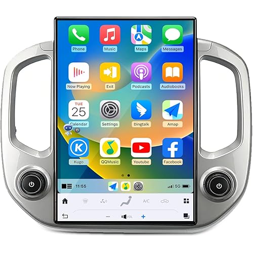 Qualcomm Car Radio for Chevrolet Colorado GMC Canyon 2019-2022 Stereo Replacement Head Unit 14.4 Inch IPS 2K Touch Screen Tesla Style Carplay Android Auto Navigation