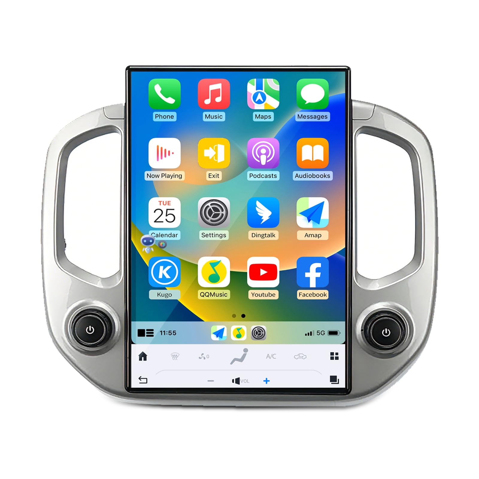 Qualcomm Car Radio for Chevrolet Colorado GMC Canyon 2019-2022 Stereo Replacement Head Unit 14.4 Inch IPS 2K Touch Screen Tesla Style Carplay Android Auto Navigation