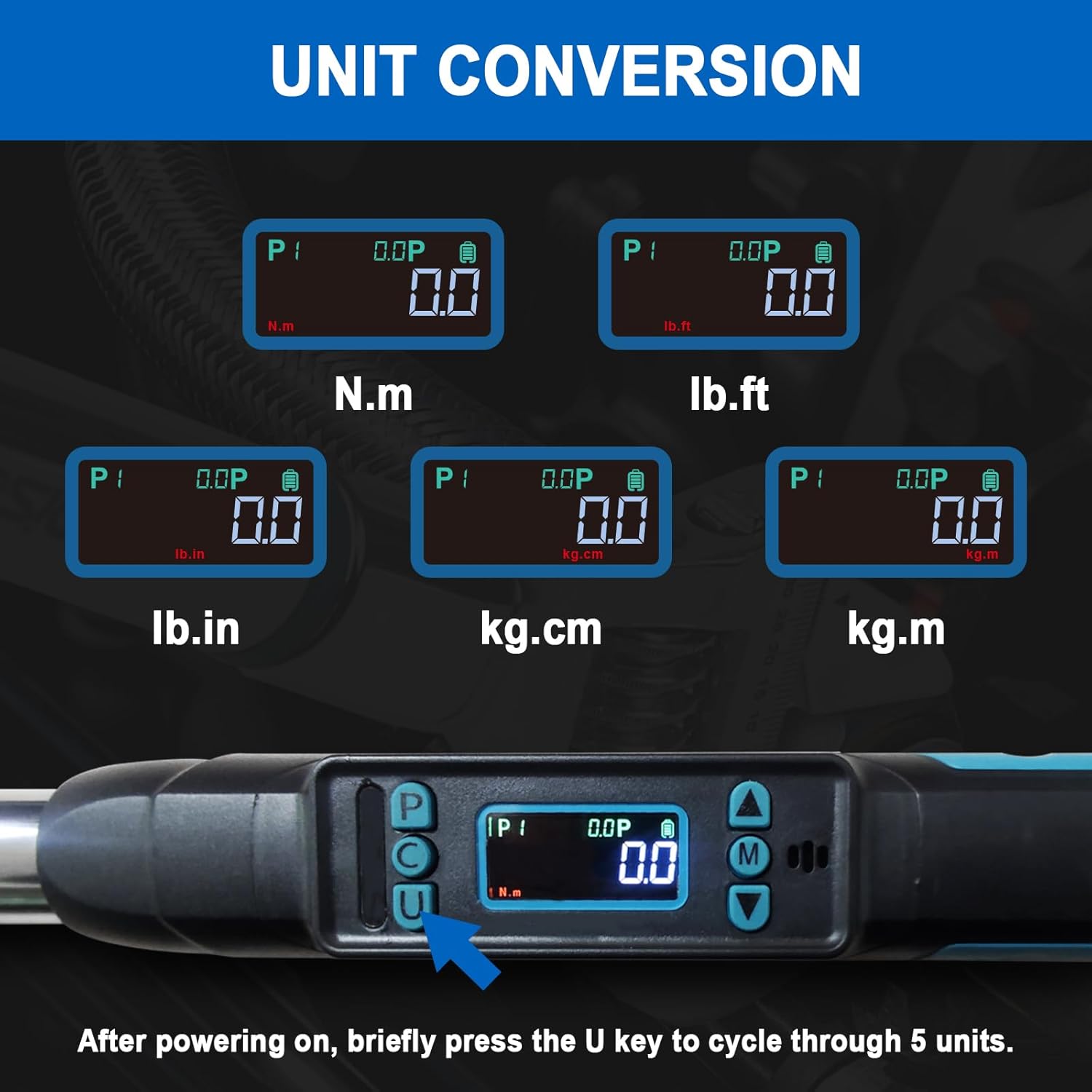 DISEN Adjustable Digital Torque Wrench 5-99.6 ft.lb / 6.8-135 N.m, 22.8 Inch Electronic Torque Wrench with 38mm Open End & 14x18mm Square Drive, ±2%, Dual Mode, LED & Buzzer Alert for HVAC Automotive
