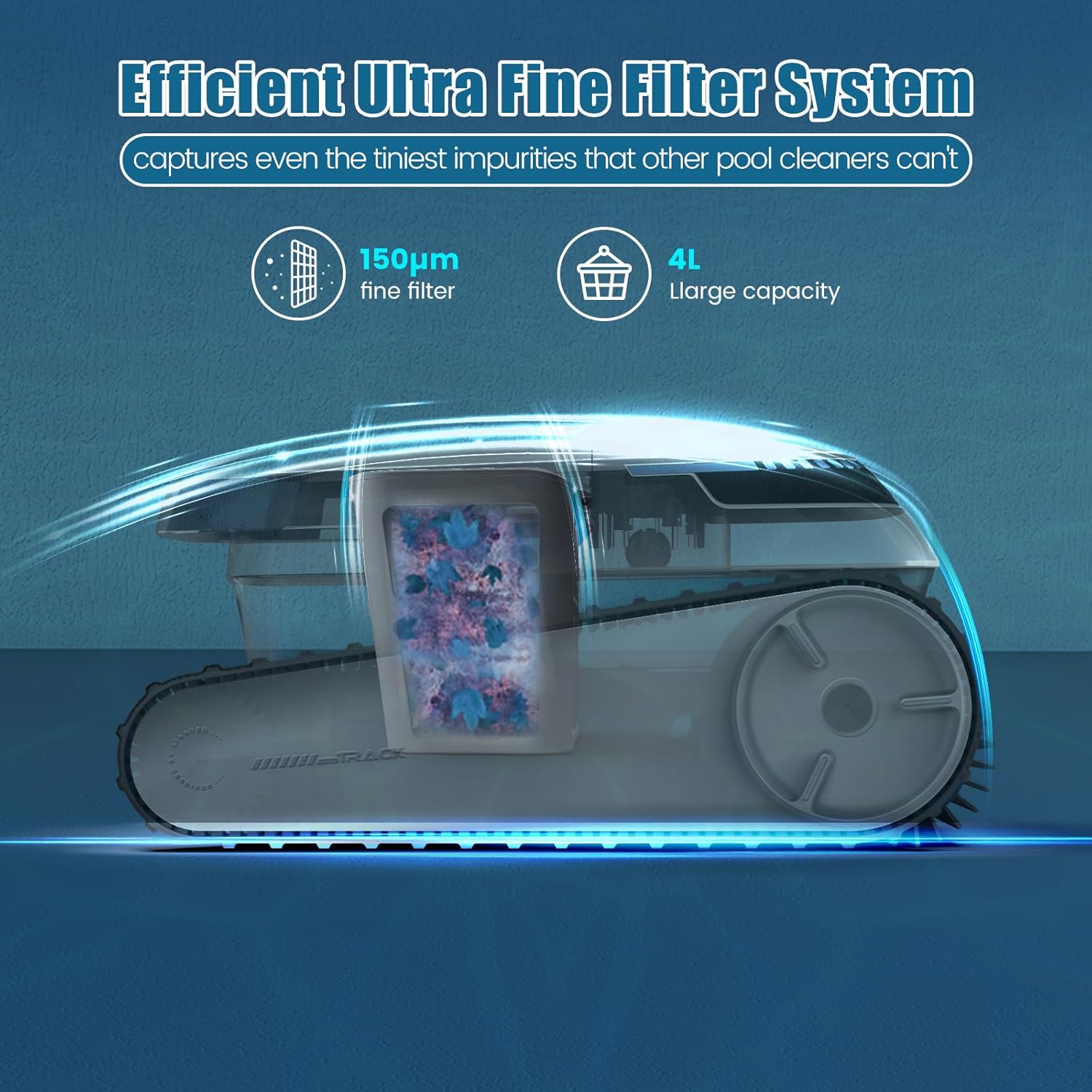 Pool Vacuum for Inground Pools and Above Ground Pools, Wall Climbing Pool Cleaner Robot, 45000 Pa Power, Smart Navigation, Ideal Pool Vacuum Robot for Wall, Waterline, Floor.