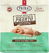 Primal Freeze Dried Dog Food, Pronto Mini Nuggets, Chicken; Scoop & Serve, Complete & Balanced Meal; Also Use As Topper or Treat; Premium, Healthy, Grain Free, High Protein Raw Dog Food (25 oz)