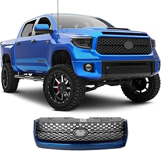 Front Bumper Upper Grille Fit For 2014 2015 2016 2017 2018 2019 2020 2021 Toyota Tundra,TRD Style,8T0 Blazing Blue&Gray
