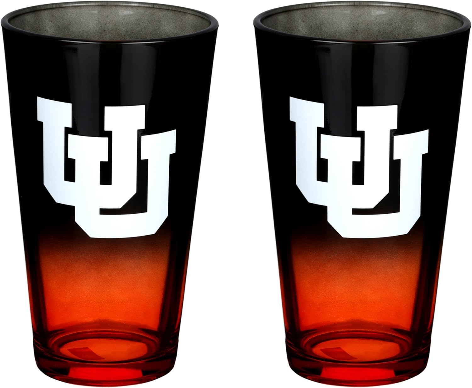The Memory Company Officially Licensed NCAA 2-Pack 16oz Ombre Pint Glass Set Team Logo Barware Collection for Game Day Celebrations and Home Bar