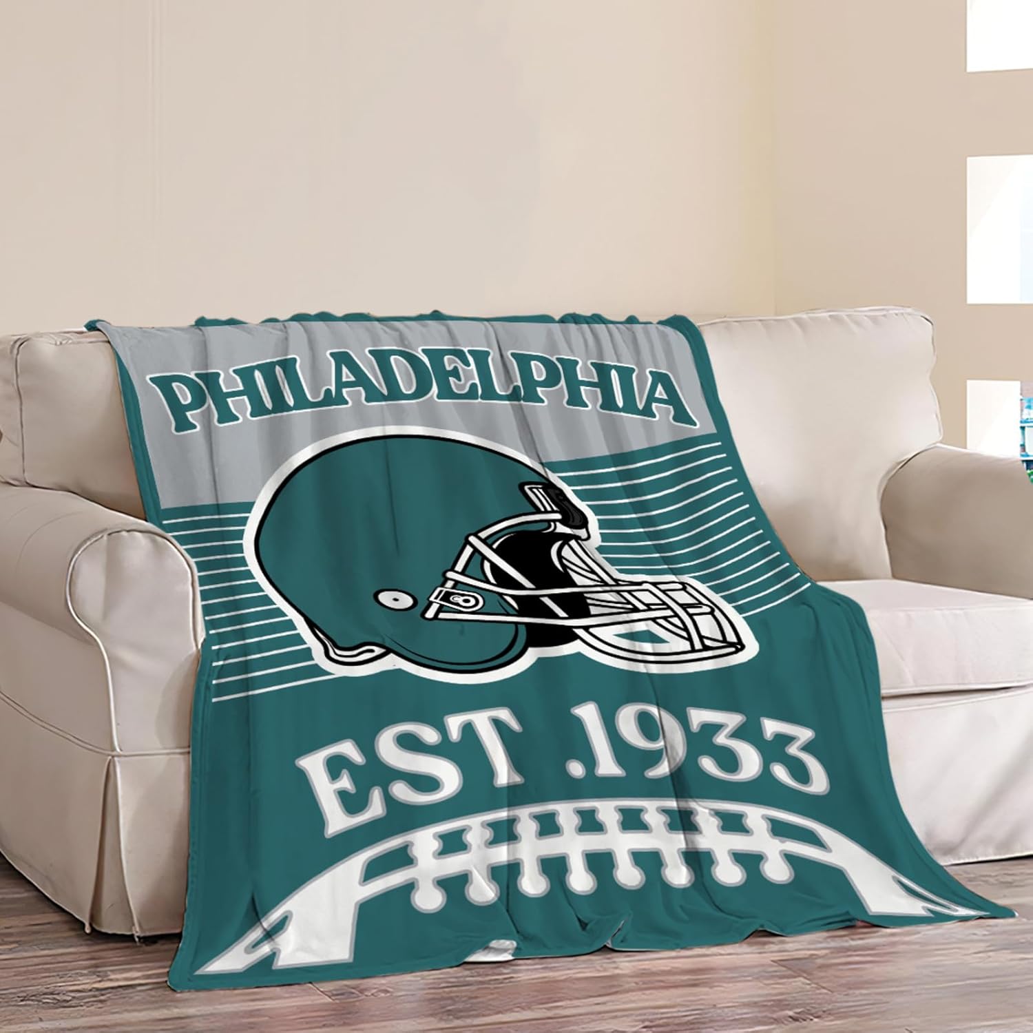 American Football Throw Blanket Football Sports Flannel Blankets Gifts for Stuff Decor Fleece Plush Bedding for Men Women Fans Team 50"x60"