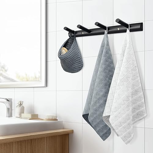 Miniatura 5 de Homode Ganchos modernos de madera de bambú para la entrada, toallero de cocina para baño, perchero montado en la pared, perchero para sombreros con