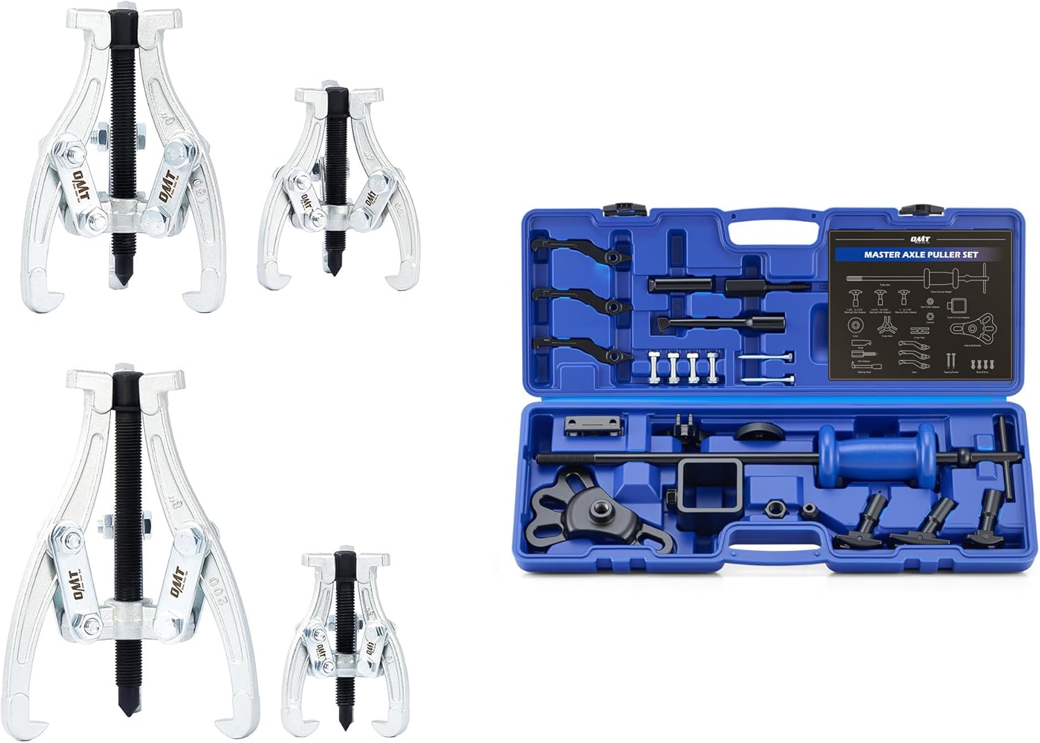 Orion Motor Tech 3" 4" 6" 8" 3 Jaw Puller Kit for Pulley Gear Bearing Flywheel Removal & Slide Hammer Puller Set, Bundle