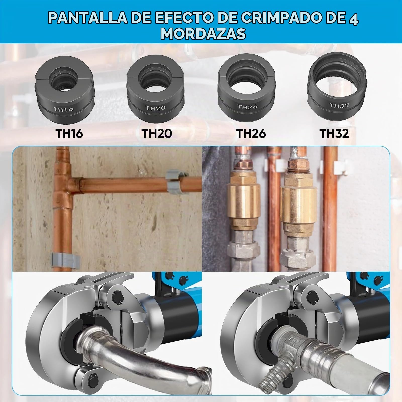 Prensa Multicapa Hidraulica 10T Prensa Hidraulica Multicapa, Crimpadora Multicapa Fontaneria Prensadora Tubo Multicapa, Crimpadora Hidraulica, Tenaza Multicapa, Máquina De Crimpar PEX PB 16-32 Mm 360°