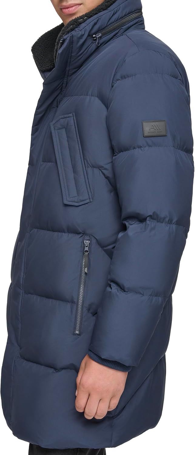 Andrew Marc Men's Parka With Sherpa Trim Collar