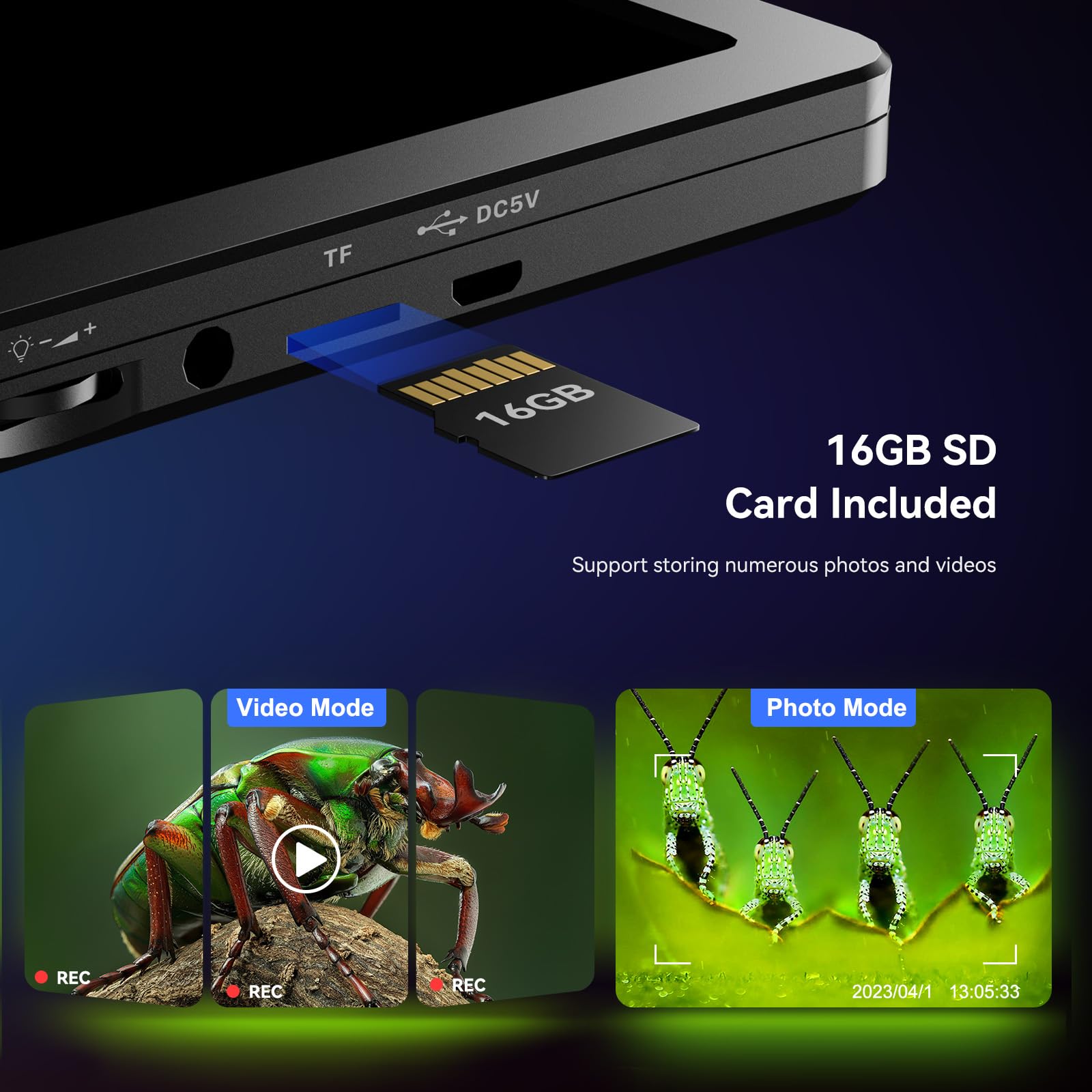 TOMLOV DM9 Microscopio digitale LCD da 7 pollici 1200X, 1080P, lente d'ingrandimento da 12 MP, microscopio a saldatura con messa a fuoco ultra precisa per adulti, vista PC, 32 GB, nero