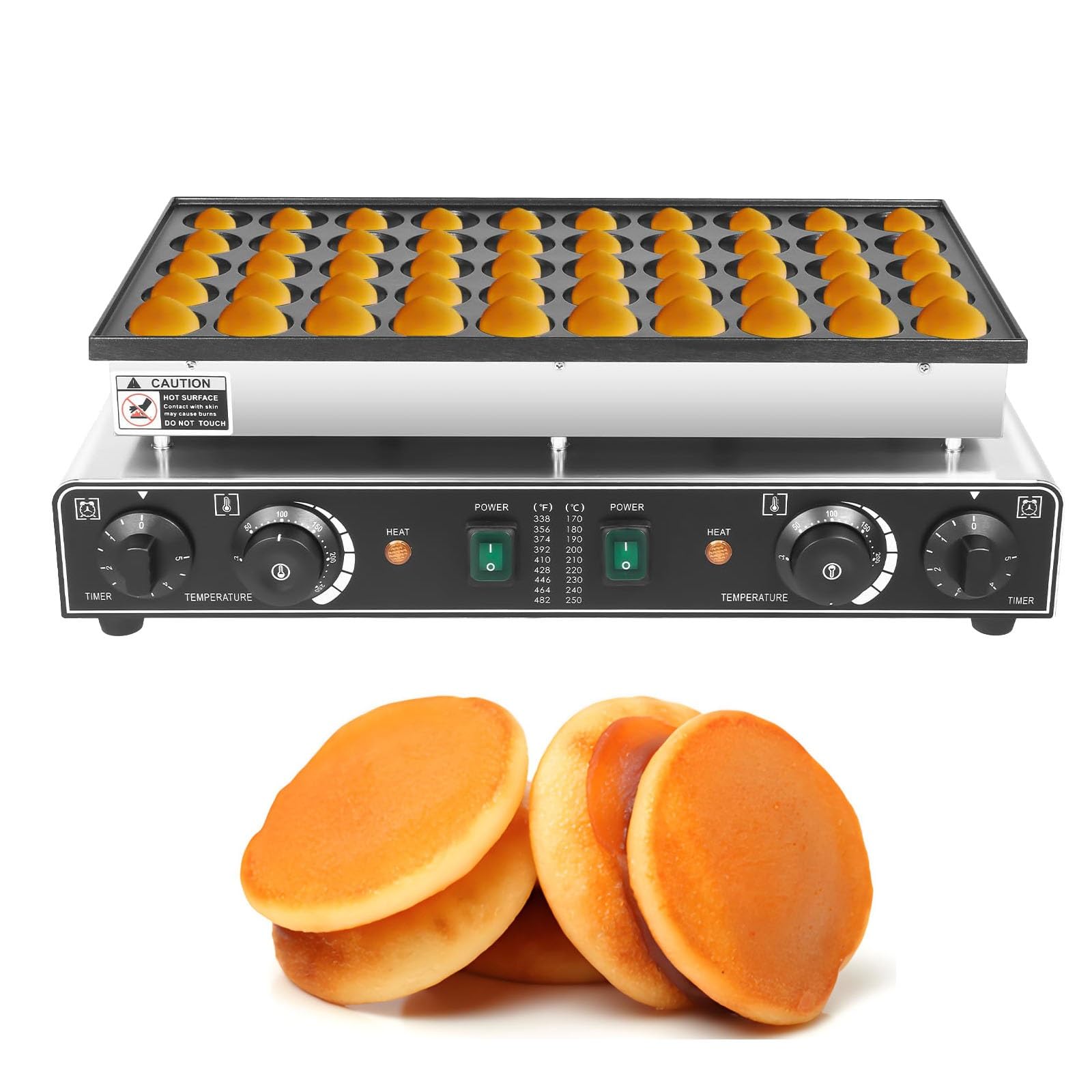 YXYLJOZ 50PCS Electric Nonstick Dutch Pancake Maker,Commercial Muffin Maker, for baking pancakes, dorayaki, crepes, poffertjes, muffins, and Dutch pancakes