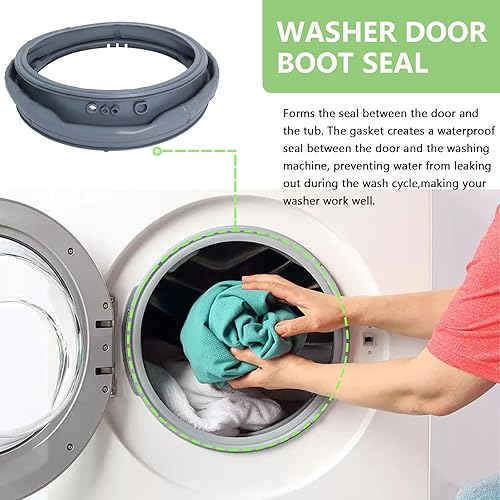 Miniatura 2 de WM3470HVA, WM3570HVA Junta de sello para maletero de puerta de lavadora compatible con LG Kenmore Junta de arranque de lavadora WM3570HWA, WM3770HWA