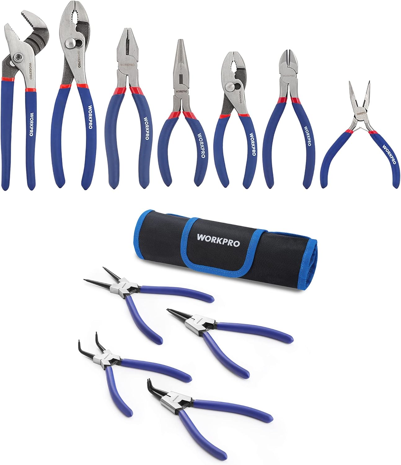 WORKPRO 7Piece Pliers Set for DIY & Home Use & 4Piece Snap Ring