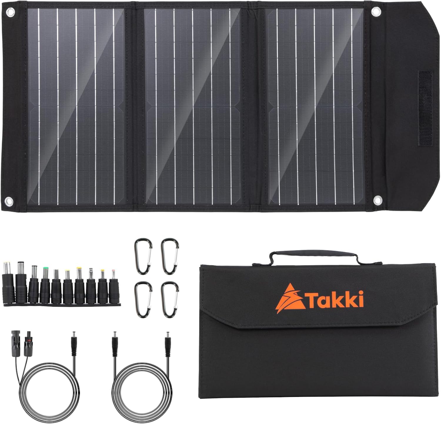 30W Foldable Solar Panel, Takki Portable Solar Charger Kit with USB