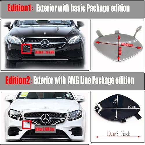 Miniatura 9 de Cubierta de remolque delantera para Mercedes-Benz Clase E W238 AMG Line Convertible A238 Coupé C238 Fit E200 E220 E300 E350 E400 E450 2017 2018 2019
