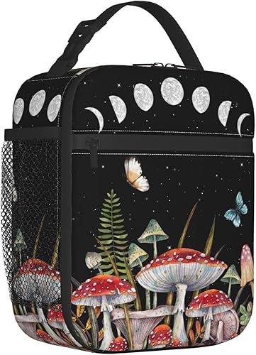 Miniatura 5 de FREEHOTU Bolsa de almuerzo de fase lunar con doble aislamiento, a prueba de fugas, bolsa de mano, organizador de almuerzo para trabajo, picnic,