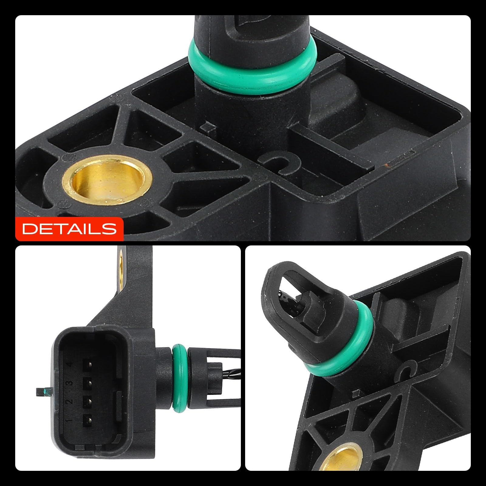 Frankberg 1x Sensore di Pressione Tubo Aspirazione Compatibile con 108 1.2L 2014-2024 2008 I CU 1.2L 2013-2018 208 I CA CC 1.0L 1.2L 2012-2023 301 1.2L 2012-2024 Sostituisce# 9670361980