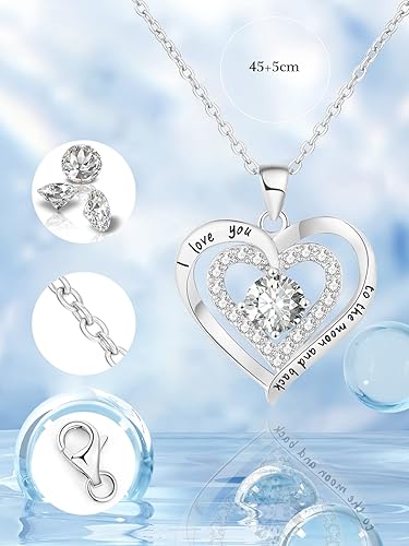 Miniatura 5 de Juego de regalos de oso musgo de rosa preservada con 100 collares "I Love You" para mamá, esposa, novia, día de la madre, Navidad, día de San