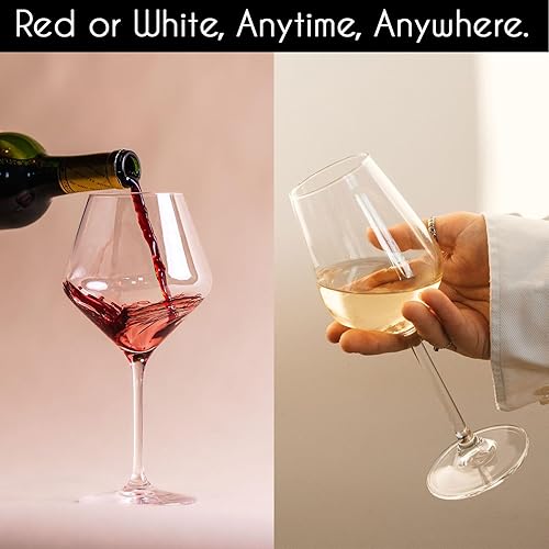 Miniatura 5 de Mainstream Source Copas de vino blanco y tinto, colección Modern Renaissance  Copas de vino de cristal de estilo europeo contemporáneo para vino