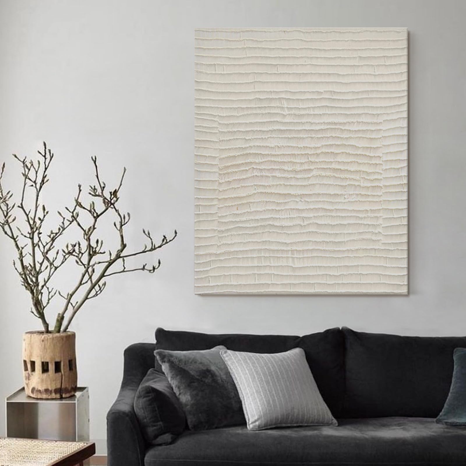 Peintures à l'huile sur toile faites main au style simple pour décoration murale moderne