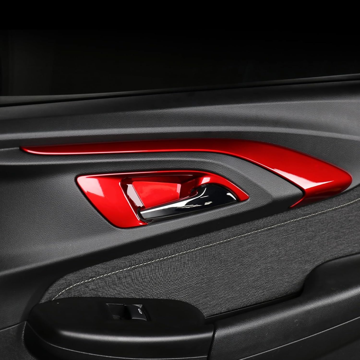 4pcs Inner Door Panel Stripe Door Bowl Handle Cover Trim Interior Replacement Compatible with Chevy Trailblazer 2021-2025 Accessories (Red) image 4