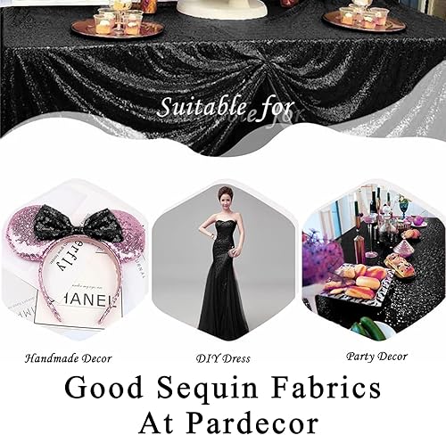Miniatura 5 de Pardecor The Yard - Tela de lentejuelas para coser ropa, vestidos, chaqueta (1 yarda, negro)