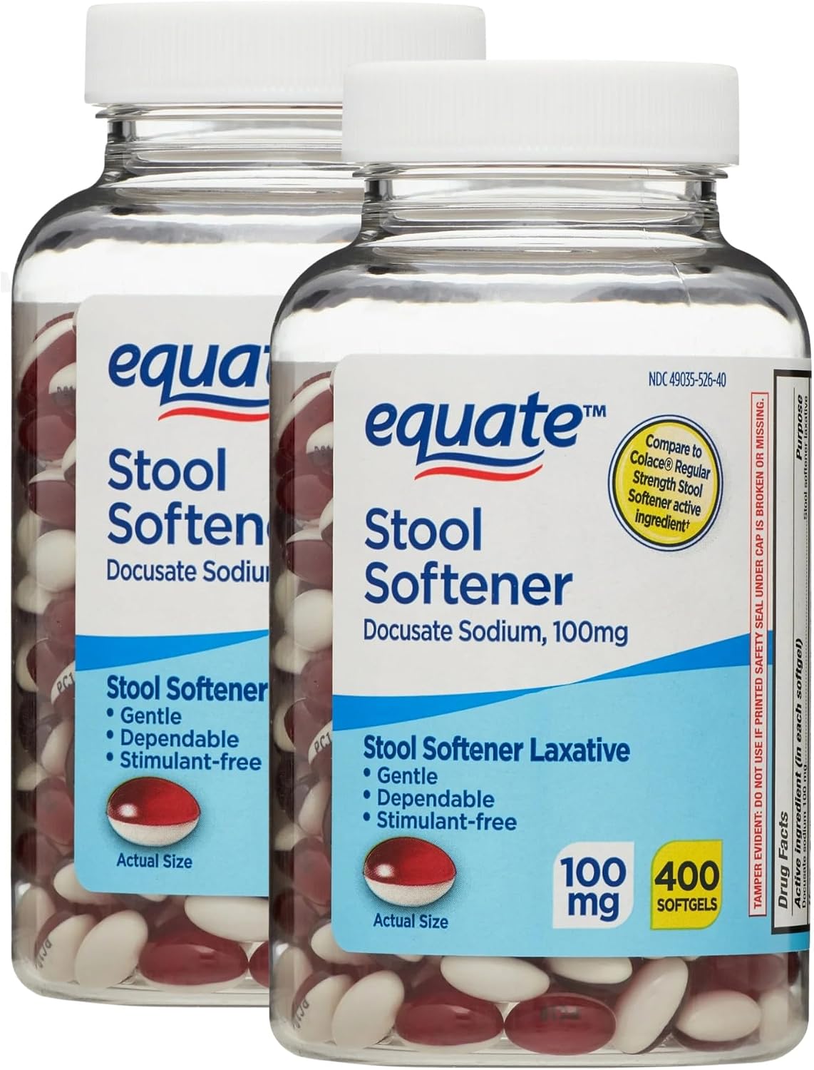 Stool Softener 100 mg – 400 Softgels, Gentle and Stimulant-Free for Women and Men, Stool Softeners for Adults and Children, Daily Constipation Support (Pack of 2)
